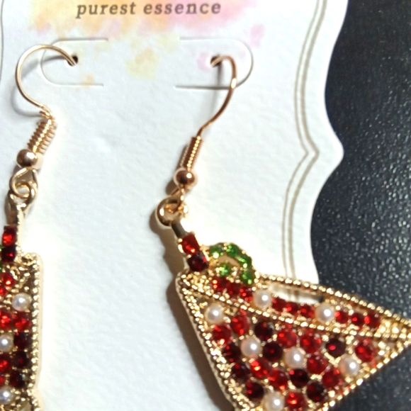 Cocktail Rhinestone Earrings - Picture 3 of 5